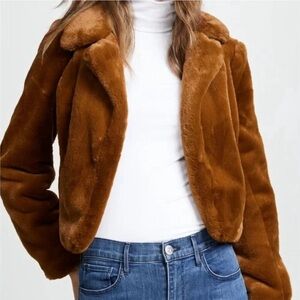 NWT Blank NYC Faux Fur Cropped Coat Women Size Small